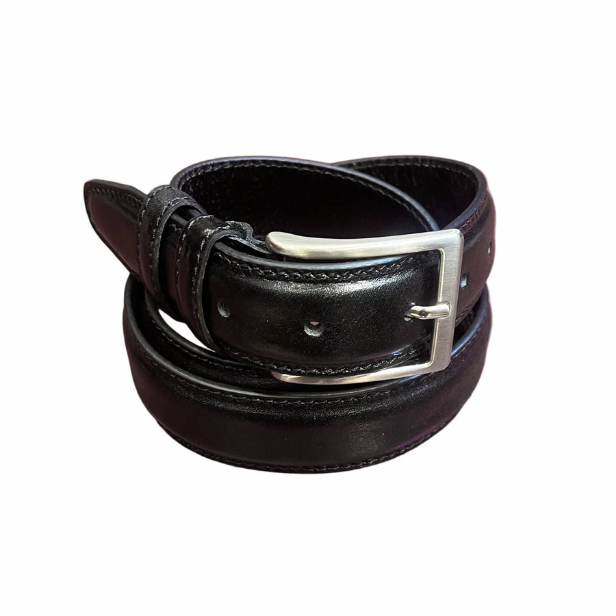 cintura nera in pelle accessorio in cuoio made in italy cuoieria italiana