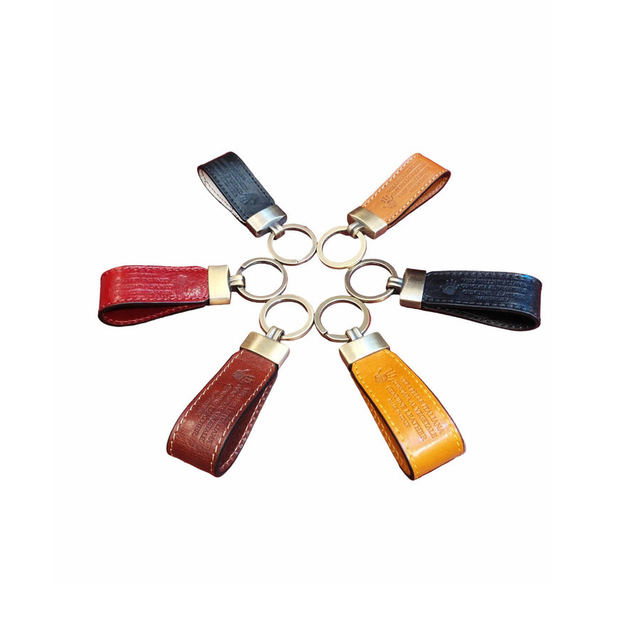 colori porta chiavi in pelle artigianale accessorio in cuoio made in italy cuoieria italiana
