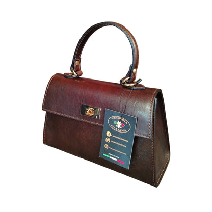 cometa borsa a tracolla in pelle marrone testa di moro da donna borsa fatta a mano in cuoio made in italy cuoieria italiana