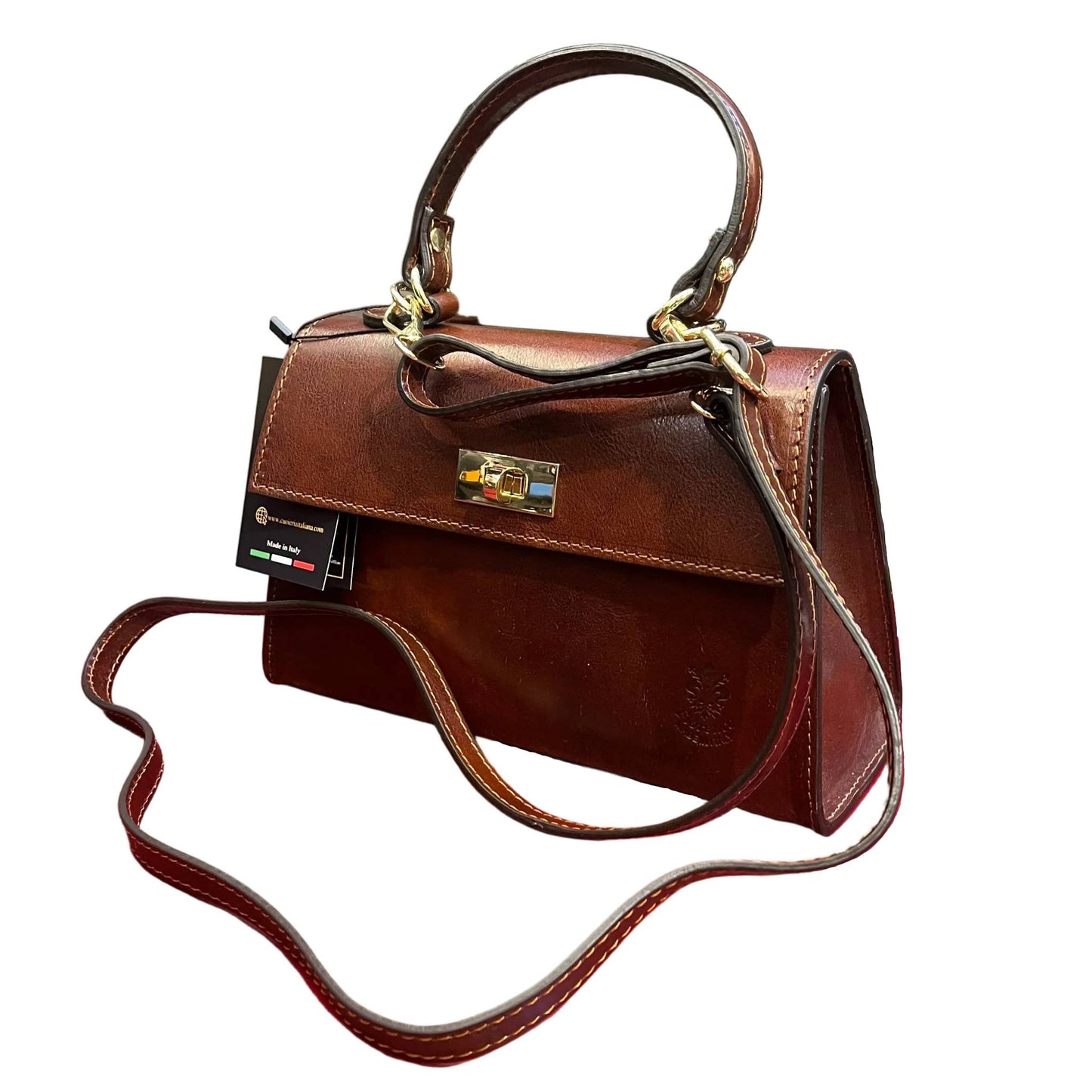 con tracolla cometa borsa a tracolla in pelle marrone classico da donna borsa fatta a mano in cuoio made in italy cuoieria italiana