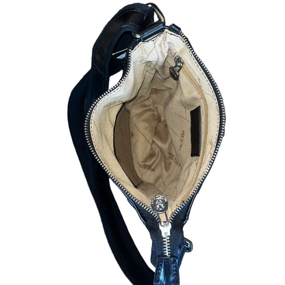dentro interno tasche Borsello senza pattina in pelle accessorio da uomo In cuoio artigianale Made in Italy Cuoieria Italiana