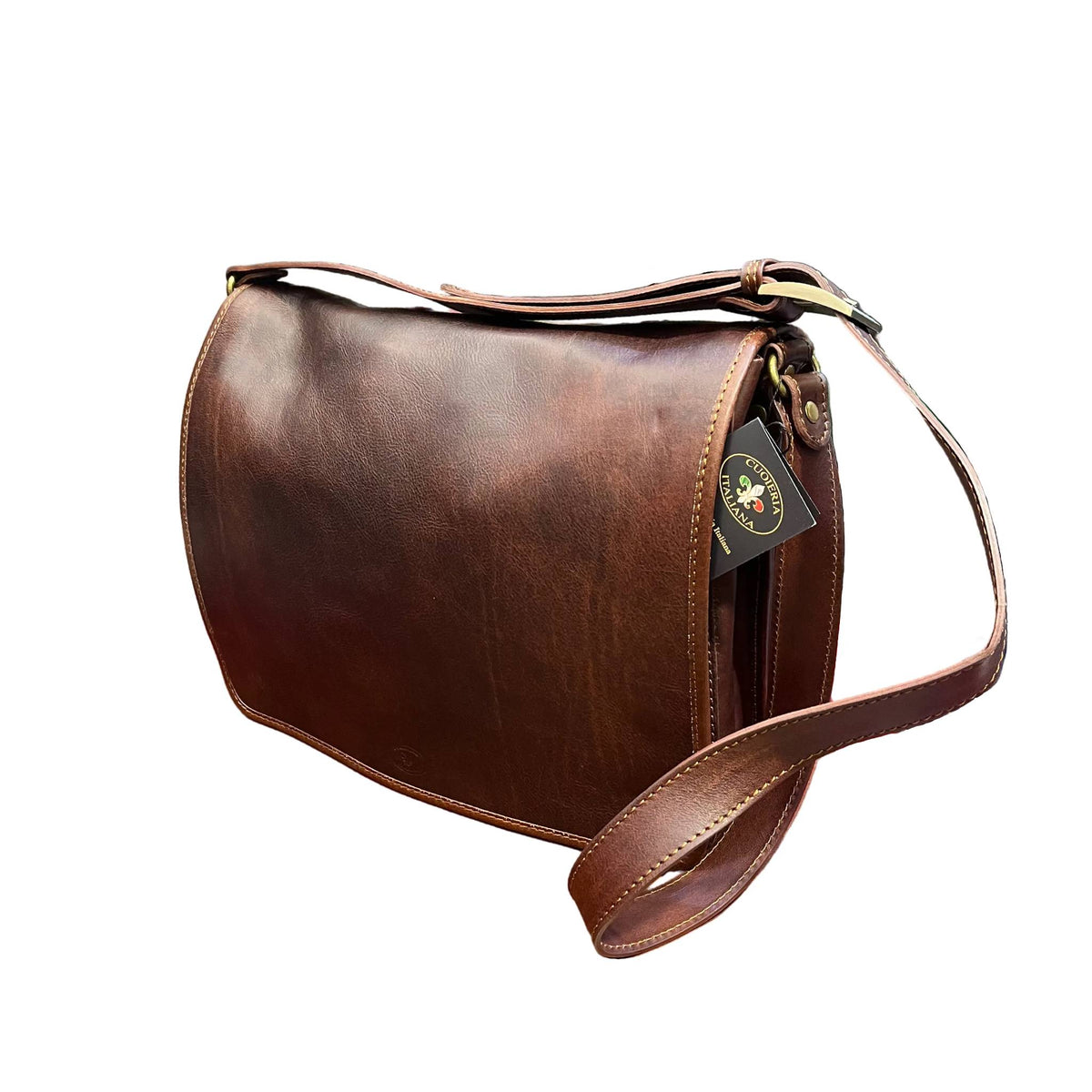 destiny grande postino cartella in pelle marrone borsa fatta a mano in cuoio made in italy cuoieria italiana®