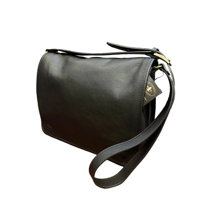 destiny grande postino cartella in pelle nera borsa fatta a mano in cuoio made in italy cuoieria italiana®