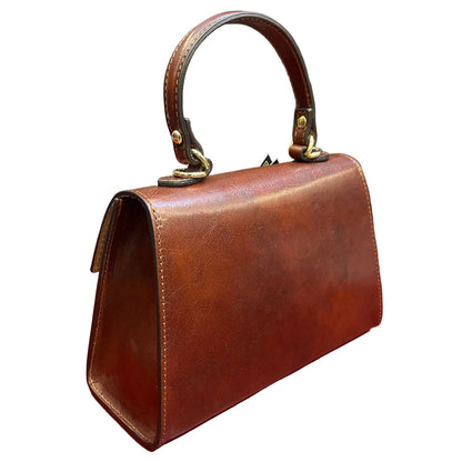 dietro cometa borsa a tracolla in pelle marrone classico da donna borsa fatta a mano in cuoio made in italy cuoieria italiana