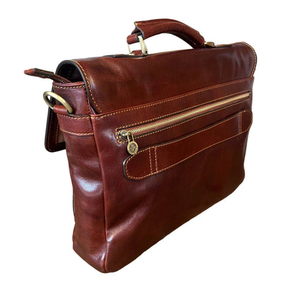 dietro e aggancio trolley valigia dirigente cartella da lavoro in pelle con chiusura borsa in cuoio professionale made in italy cuoieria italiana