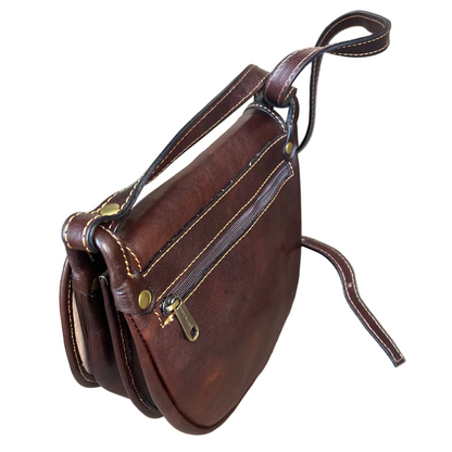 dietro iris borsa postino a tracolla in pelle da donna made in italy cuoieria italiana