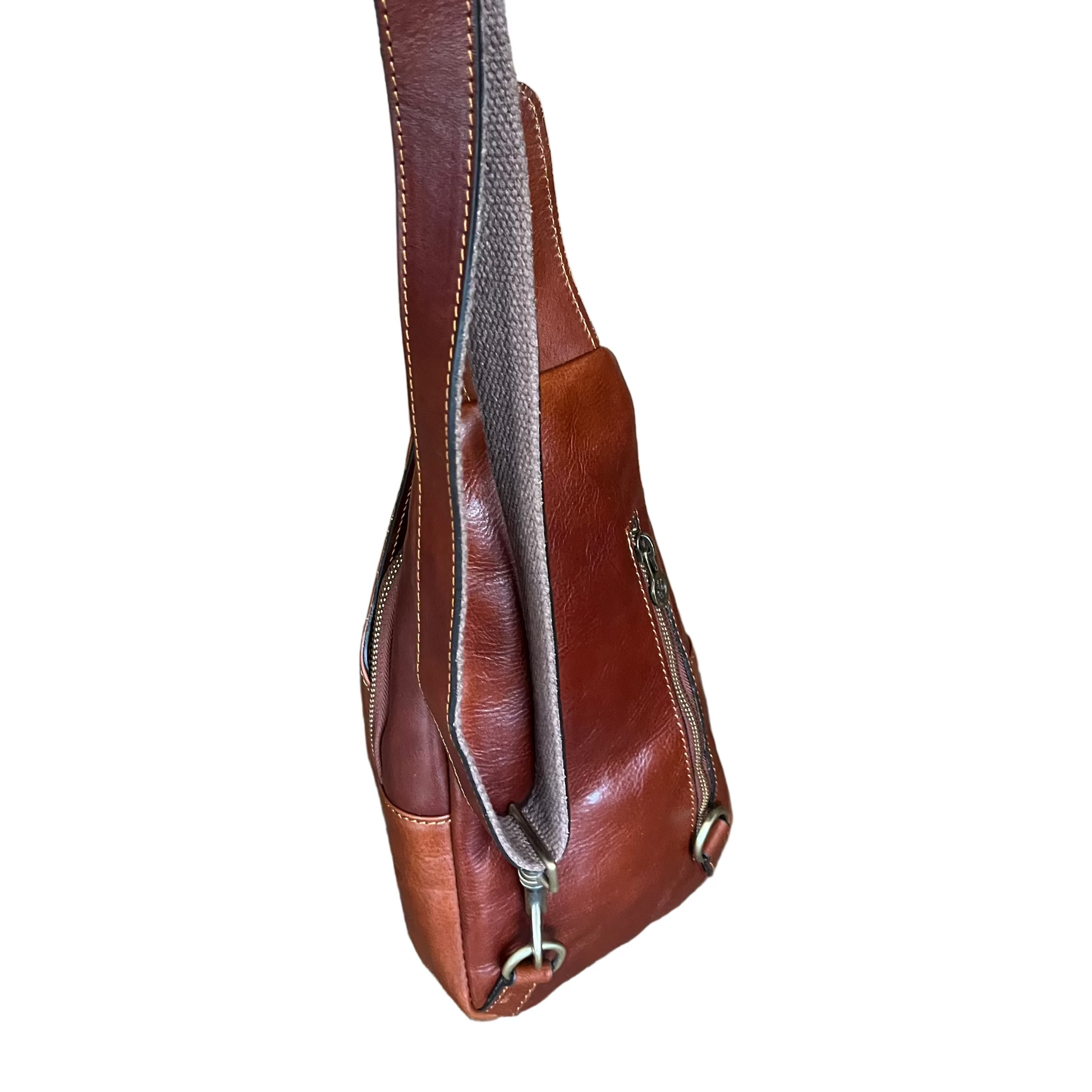 dietro monospalla fast in pelle accessorio borsa spallone unisex made in italy cuoieria italiana
