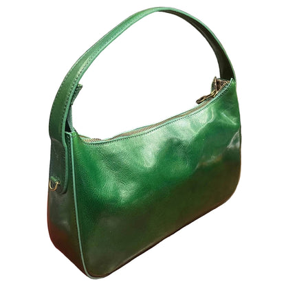 dietro nebula borsa in pelle verde a tracolla da donna borsa fatta a mano in cuoio made in italy cuoieria italiana®