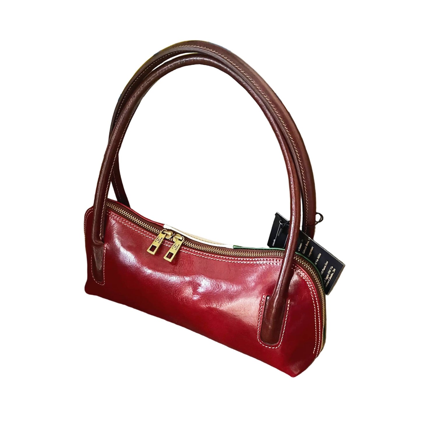 dietro serena borsa elegante a spalla e mano in pelle tricolore italiano borsetta in cuoio da donna artigianale made in italy cuoieria italiana