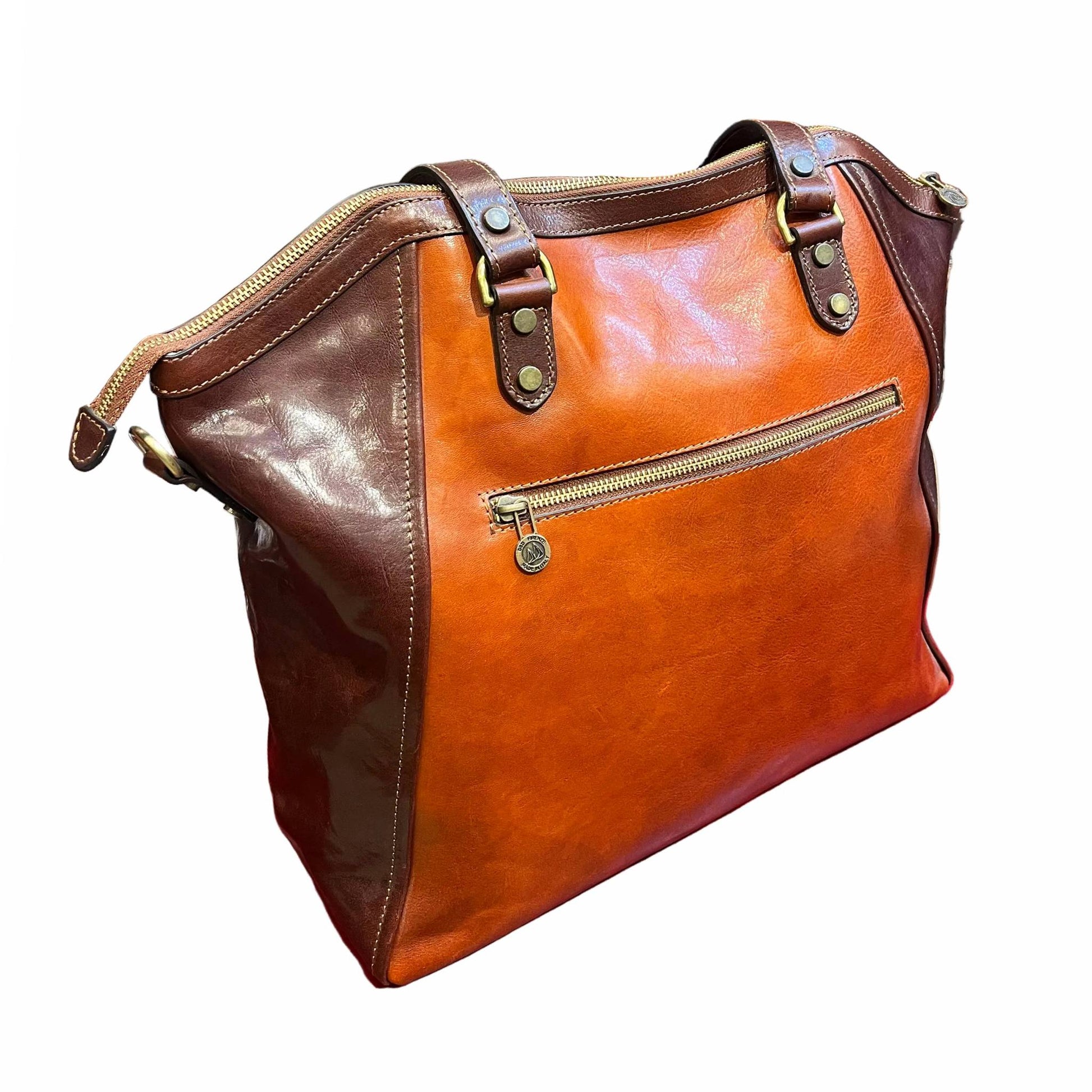 dietro shopper grande multicolor in pelle borsa grande da donna made in italy cuoieria italiana