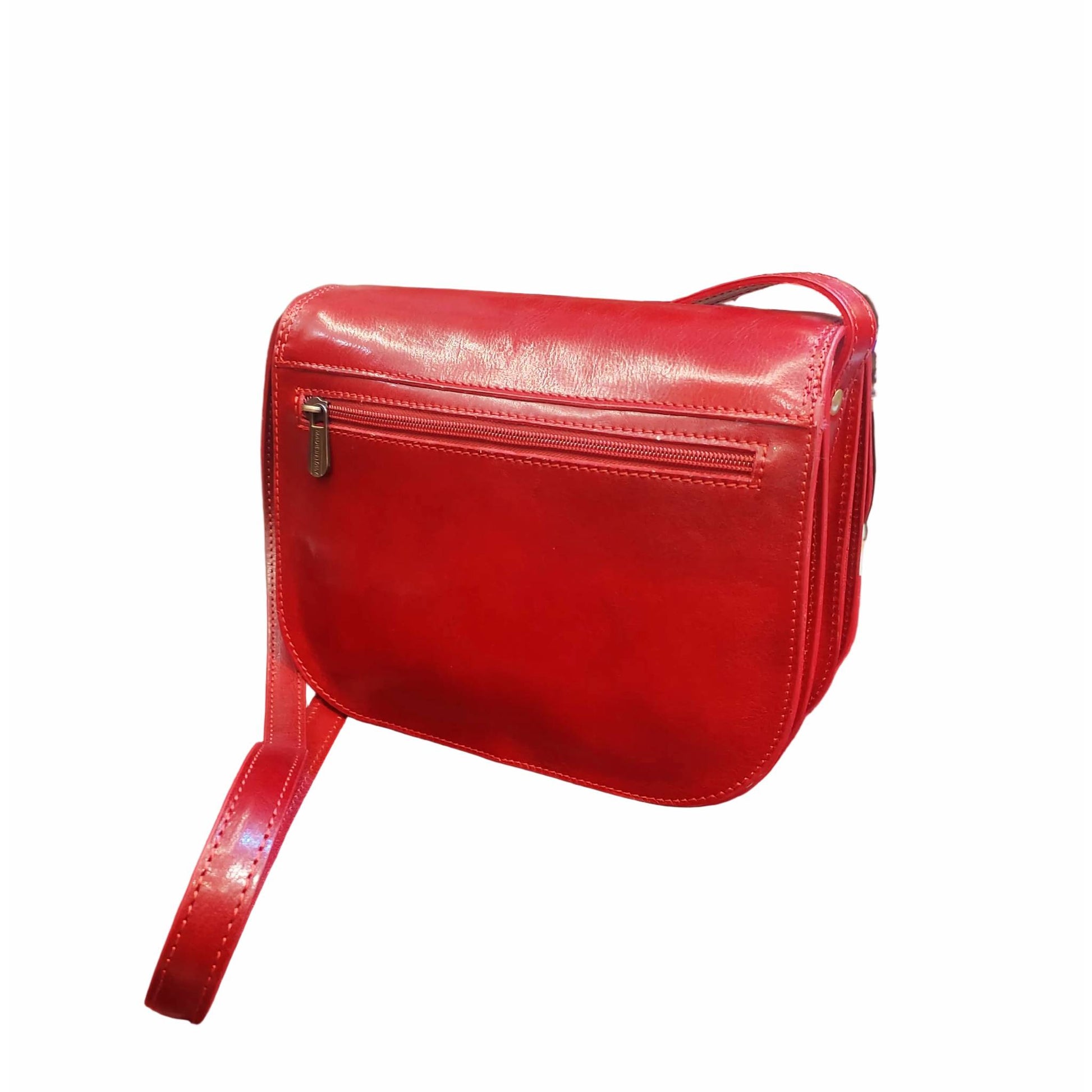 dietro stella grande borsa postino a tracolla in pelle da donna made in italy cuoieria italiana
