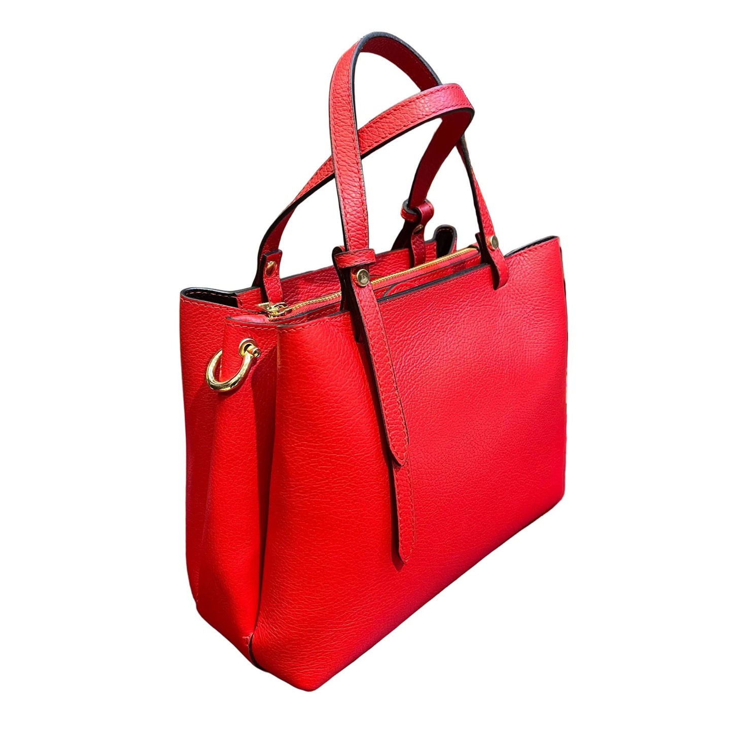 dietro stellaris in vitello martellato rossa borsa a tracolla in pelle da donna artigianale made in Italy cuoieria italiana