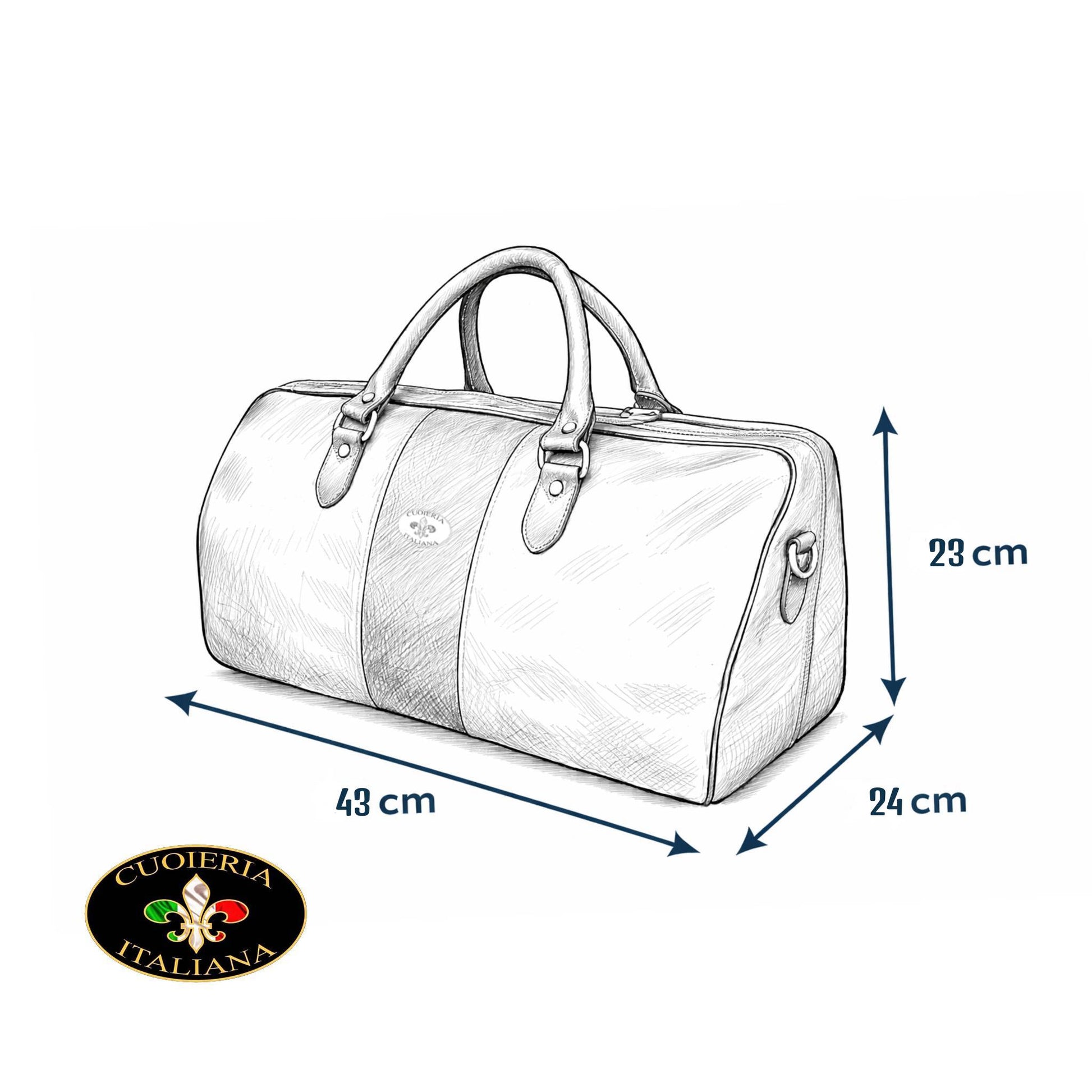 dimensioni borsone piccolo in pelle bagaglio a mano artigianale made in italy cuoieria italiana
