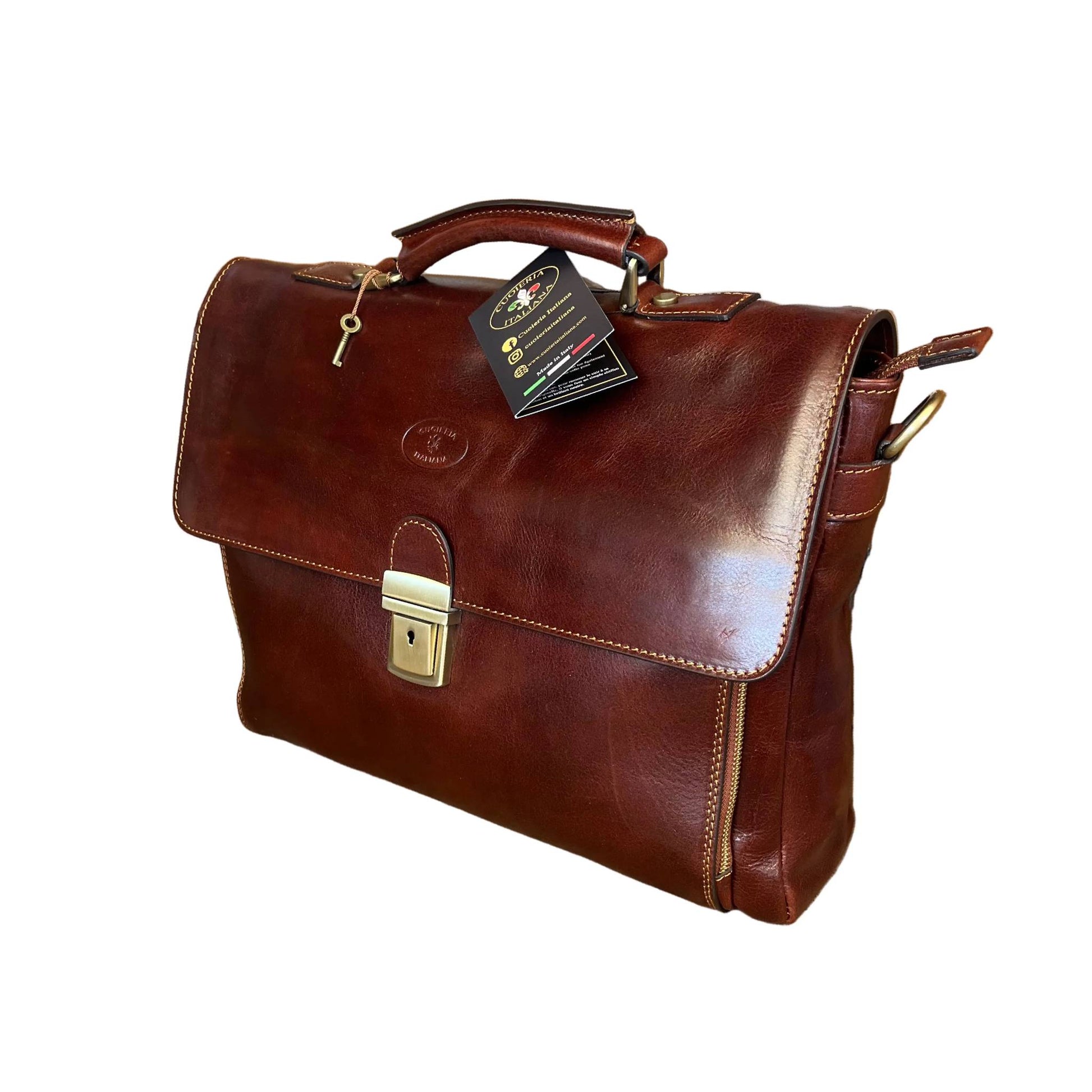 dirigente cartella da lavoro in pelle con chiusura borsa in cuoio professionale made in italy cuoieria italiana