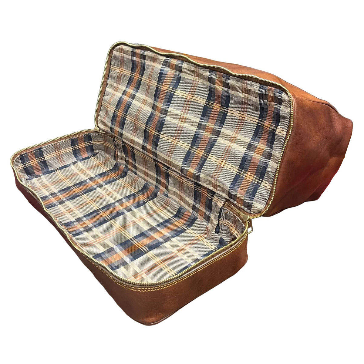 doppio fondo atlante bagaglio classico in cuoio borsa da lavoro e viaggio con rinforzo in metallo fatta a mano in pelle marrone made in italy cuoieria italiana®