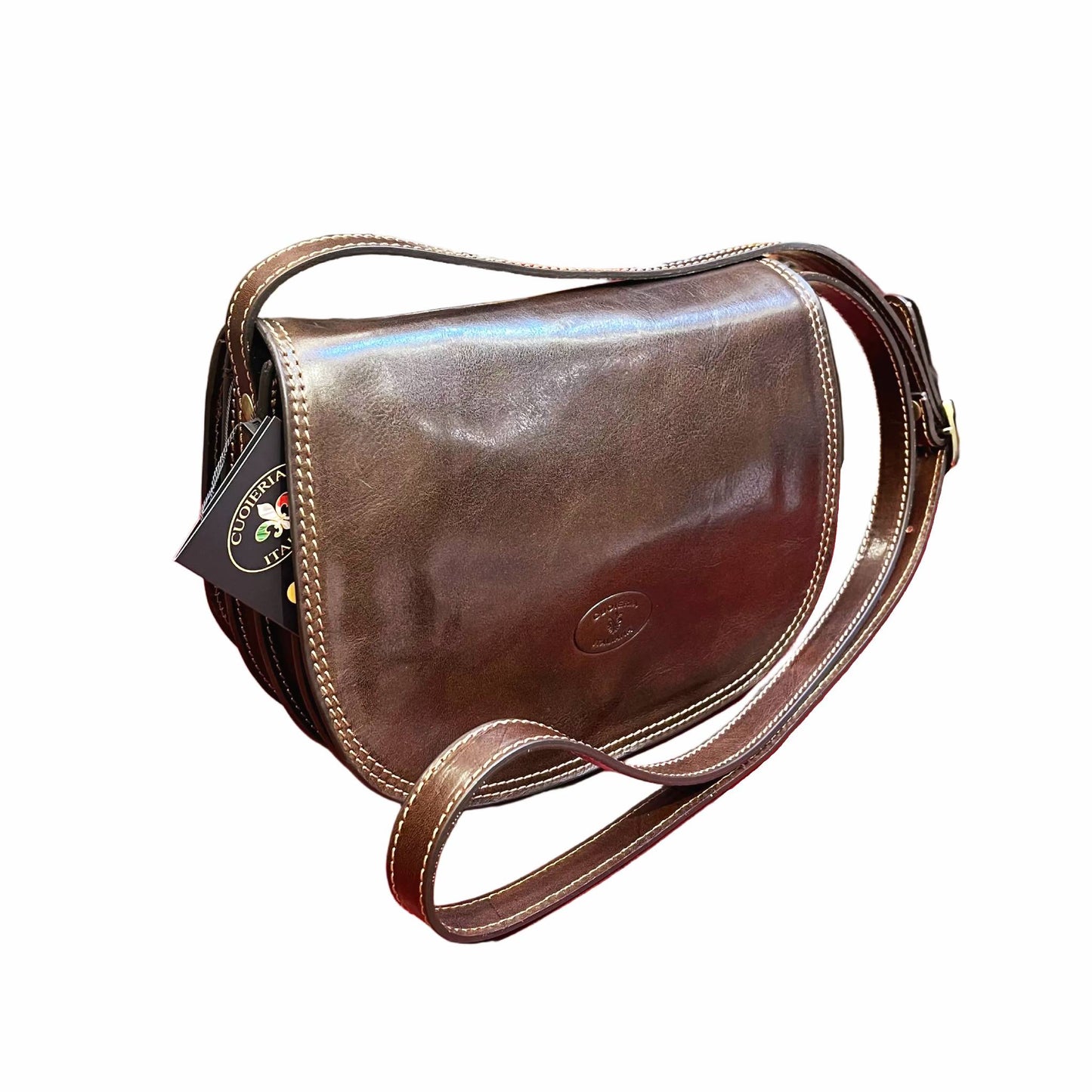 eden borsa postino a tracolla in pelle marrone testa di moro da donna made in italy cuoieria italiana