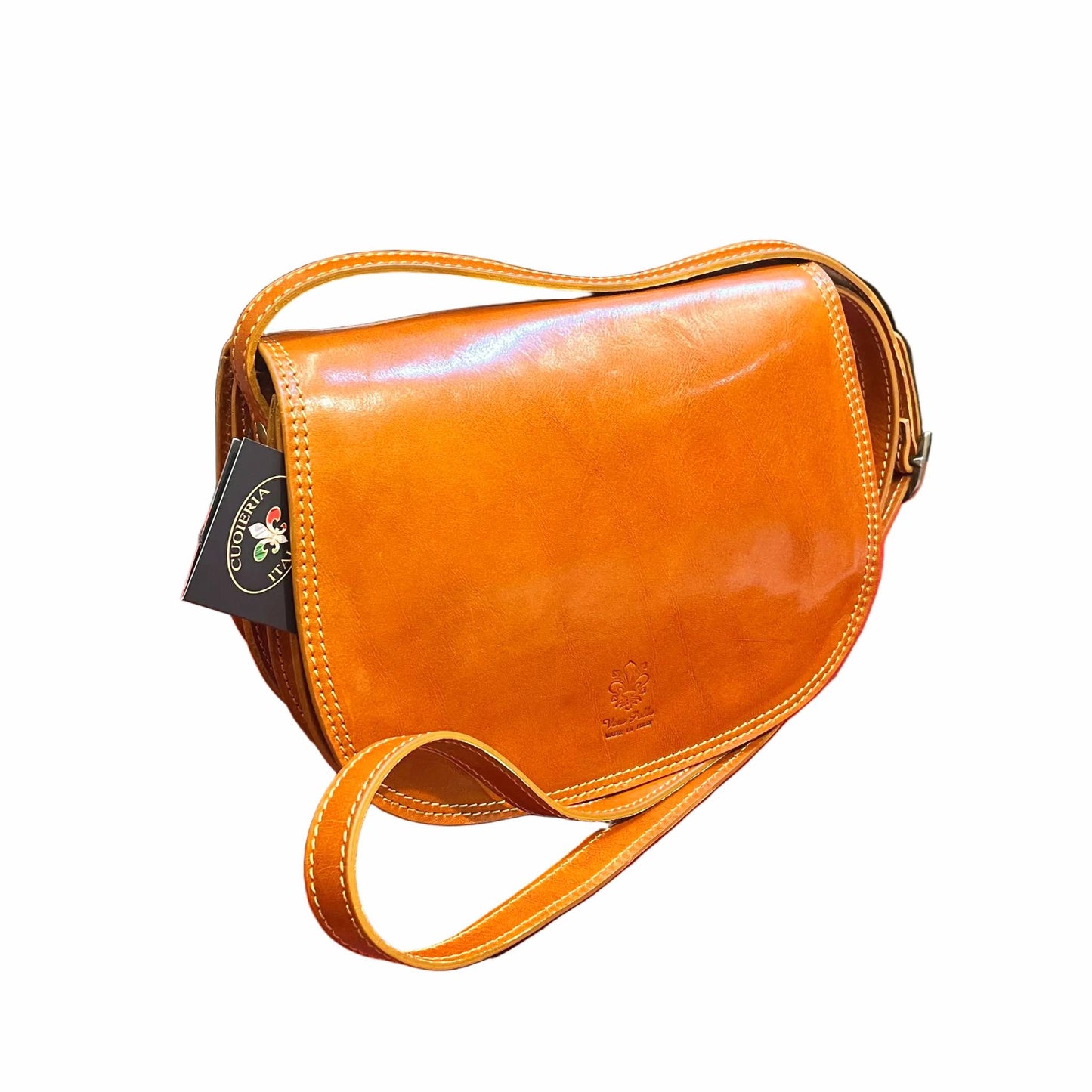 eden borsa postino a tracolla in pelle tinta cuoio naturale da donna made in italy cuoieria italiana