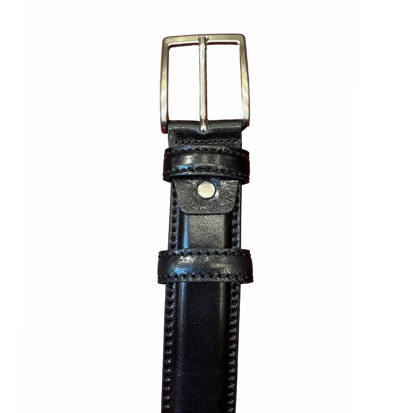 fibbia cintura nera in pelle accessorio in cuoio made in italy cuoieria italiana