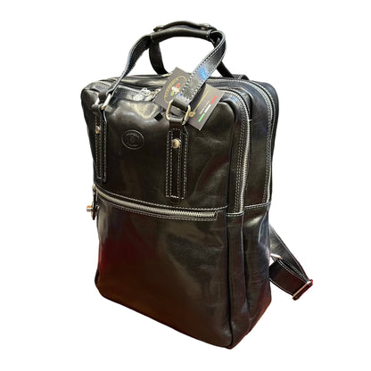fobos zaino porta pc in pelle nero zaino valigetta fatto a mano in cuoio made in italy cuoieria italiana®
