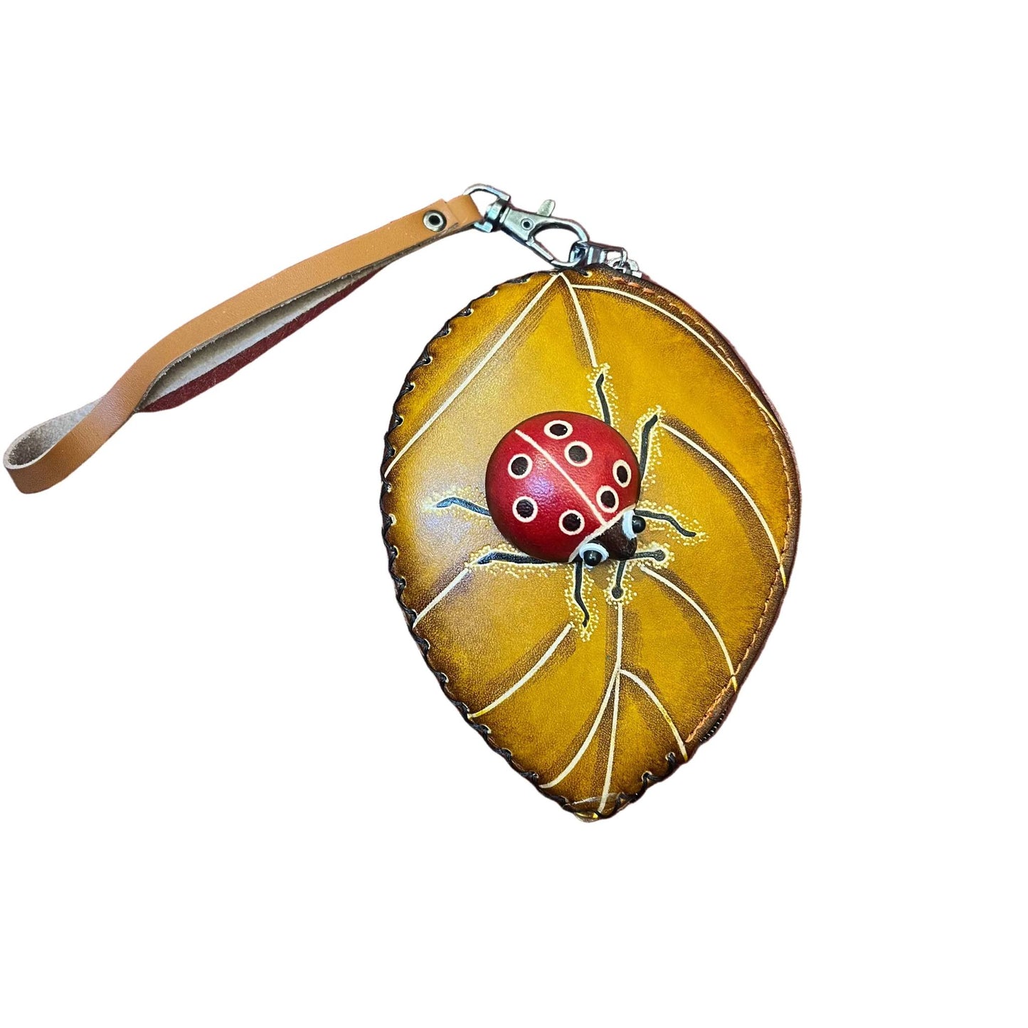 foglia porta chiavi in pelle cuoio artigianale accessorio in cuoio made in italy cuoieria italiana