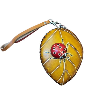 foglia porta chiavi in pelle cuoio artigianale accessorio in cuoio made in italy cuoieria italiana