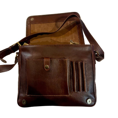 Postino – Cartella in pelle porta computer | Borsa lavoro media e grande Made in Italy – Cuoieria Italiana