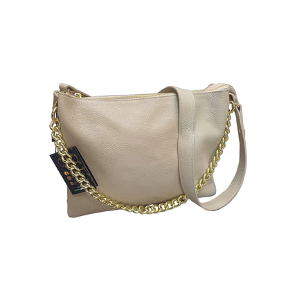 gemini grande borsa a tracolla in pelle taupe chiaro da donna
fatta a mano in cuoio
made in italy cuoieria italiana