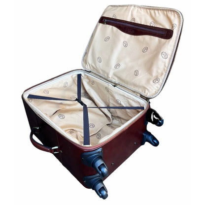 interno Trolley Premium in pelle Valigia artigianale Made in Italy Cuoieria Italiana