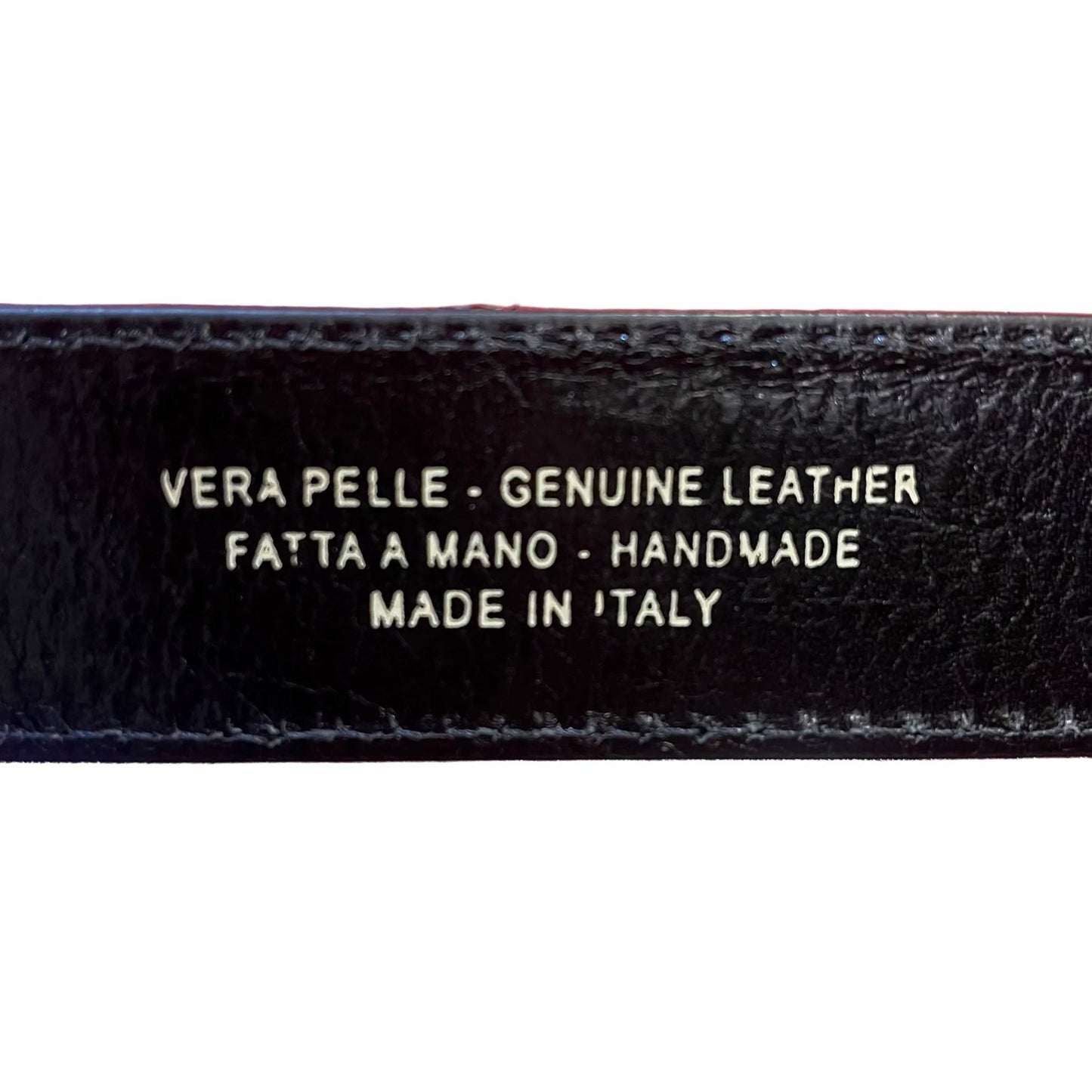 interno cintura nera in pelle accessorio in cuoio made in italy cuoieria italiana