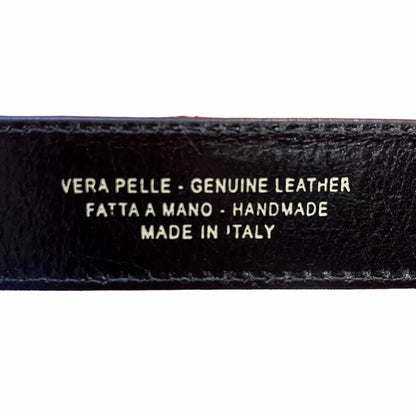 interno cintura nera in pelle accessorio in cuoio made in italy cuoieria italiana