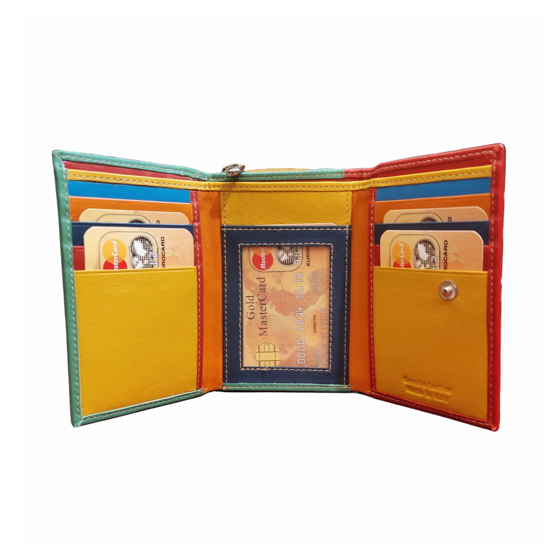 interno portafoglio medio da donna in pelle artigianale made in italy cuoieria italiana