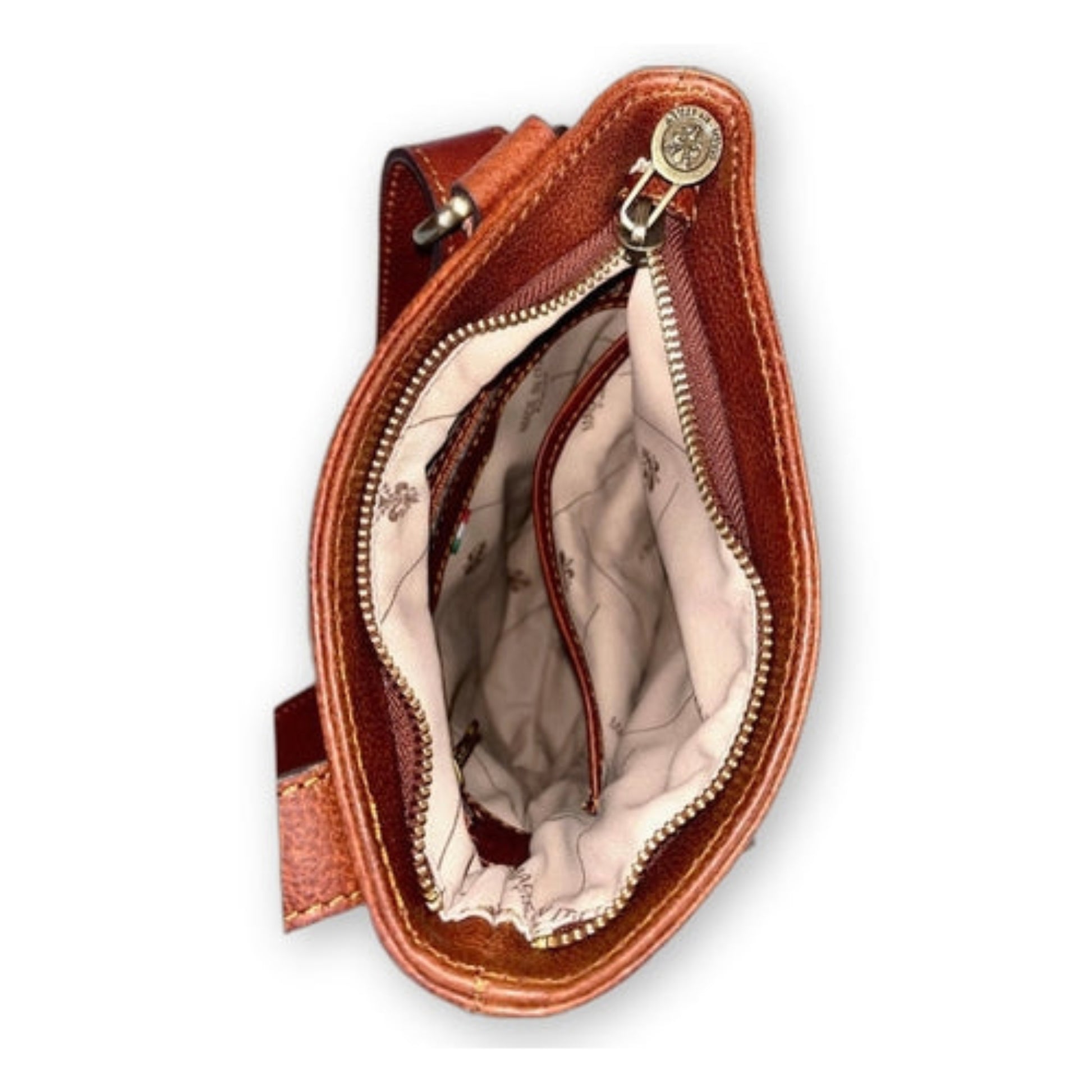 interno tasche Borsello Indy in cuoio artigianale accessorio Borsello da uomo in pelle Made in Italy Cuoieria Italiana