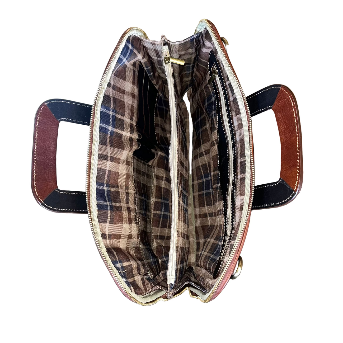 interno tasche e scomparti borsacartella porta pc in pelle da uomo sottile con manici a scomparsa made in italy cuoieria italiana