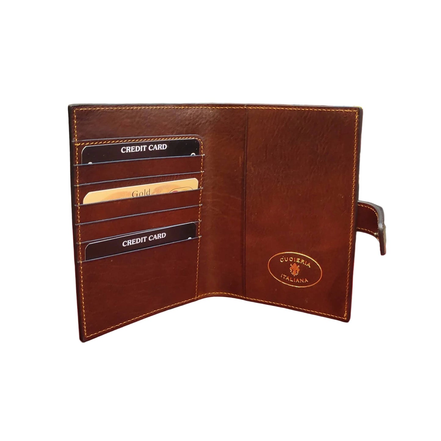 traveller porta passaporto premium in cuoio marrone classico artigianale accessorio in pelle made in italy cuoieria italiana