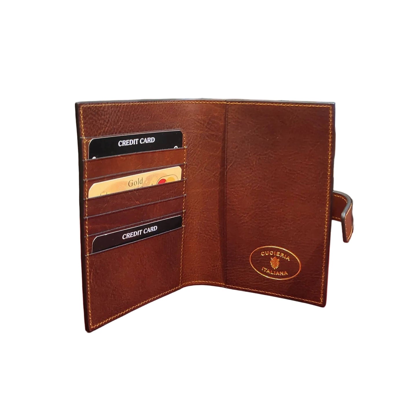 interno traveller porta passaporto premium in cuoio marrone opaco artigianale accessorio in pelle made in italy cuoieria italiana