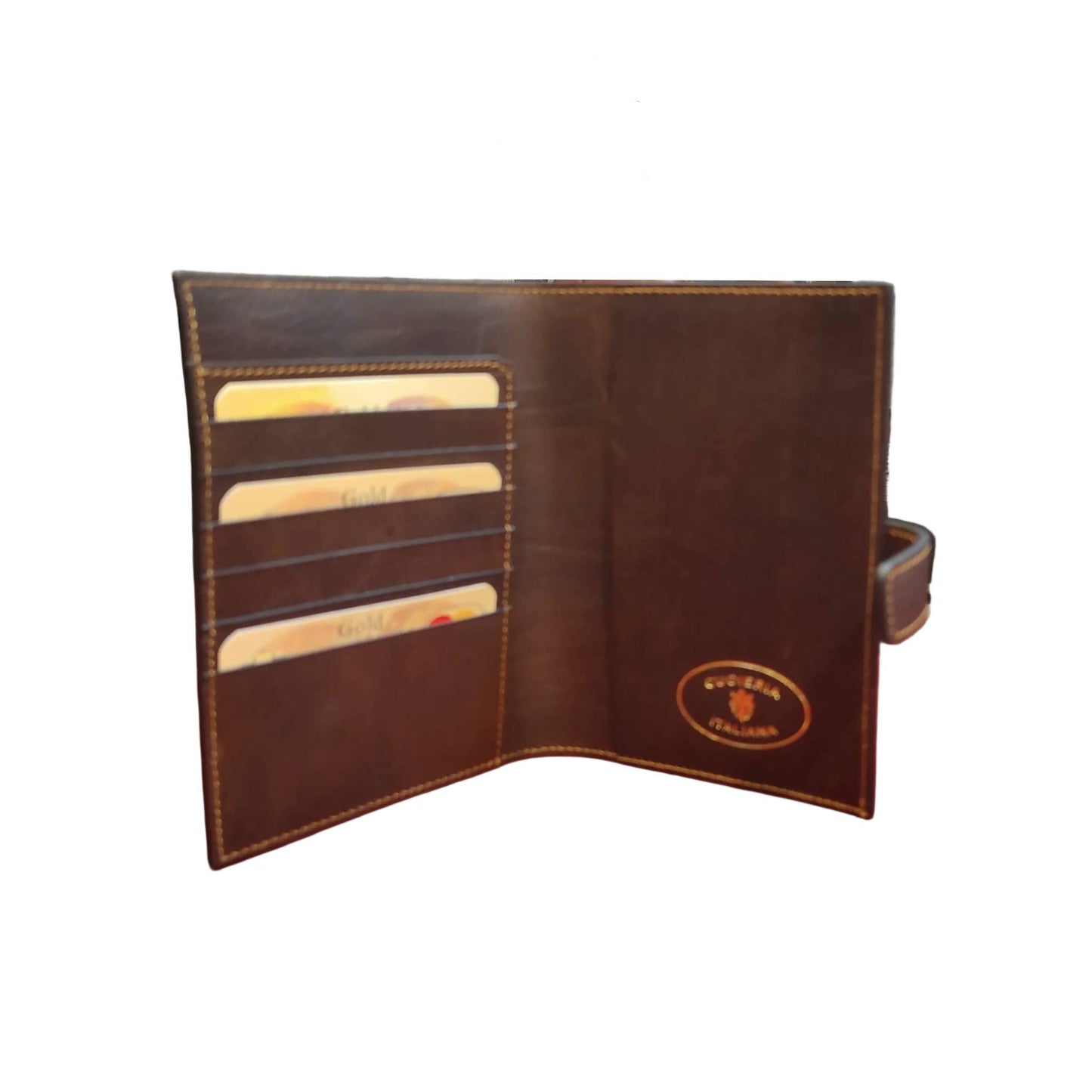 interno traveller porta passaporto premium in cuoio marrone testa di moro artigianale accessorio in pelle made in italy cuoieria italiana