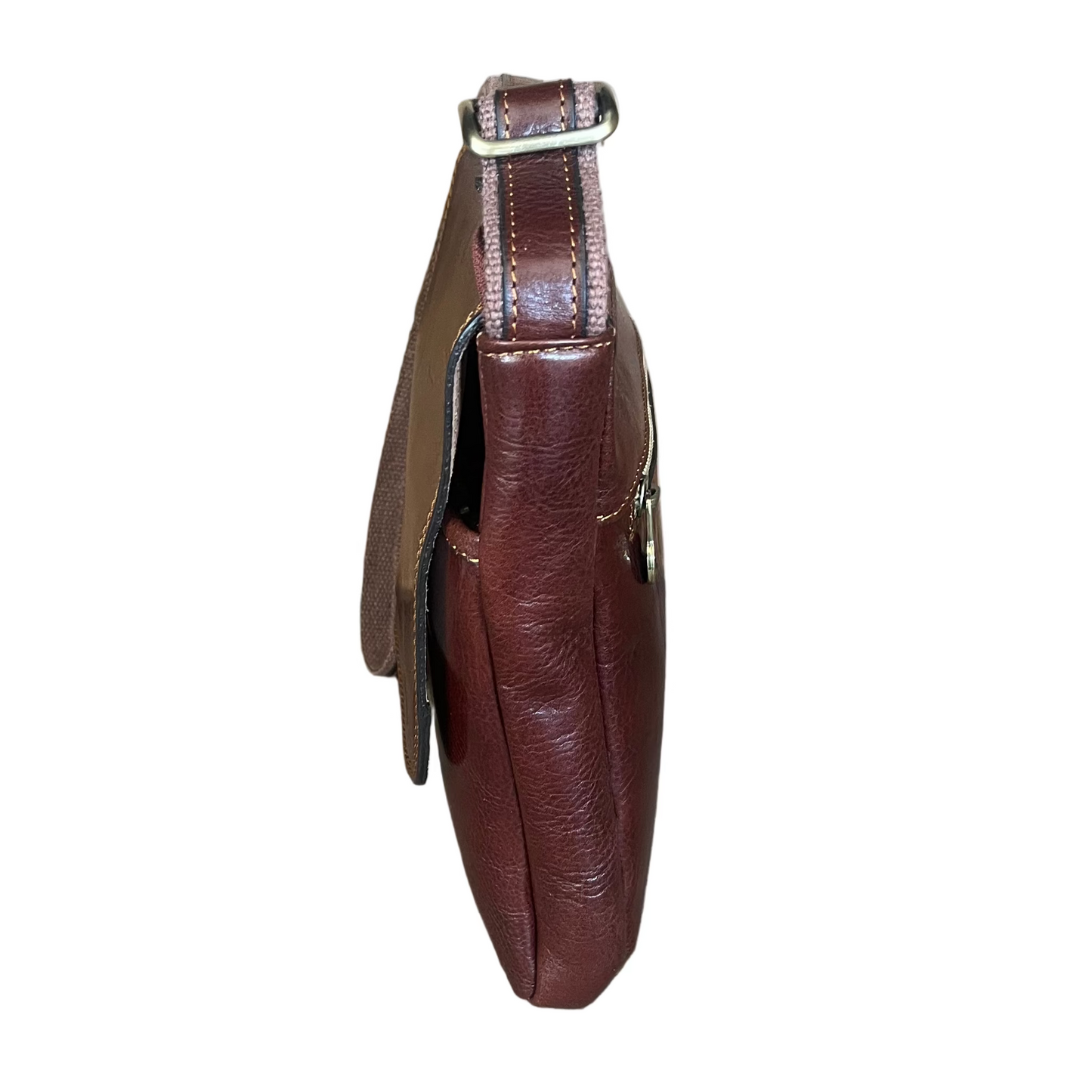 larghezza lato Borsello con pattina in pelle da uomo accessorio In cuoio artigianale Made in Italy Cuoieria Italiana