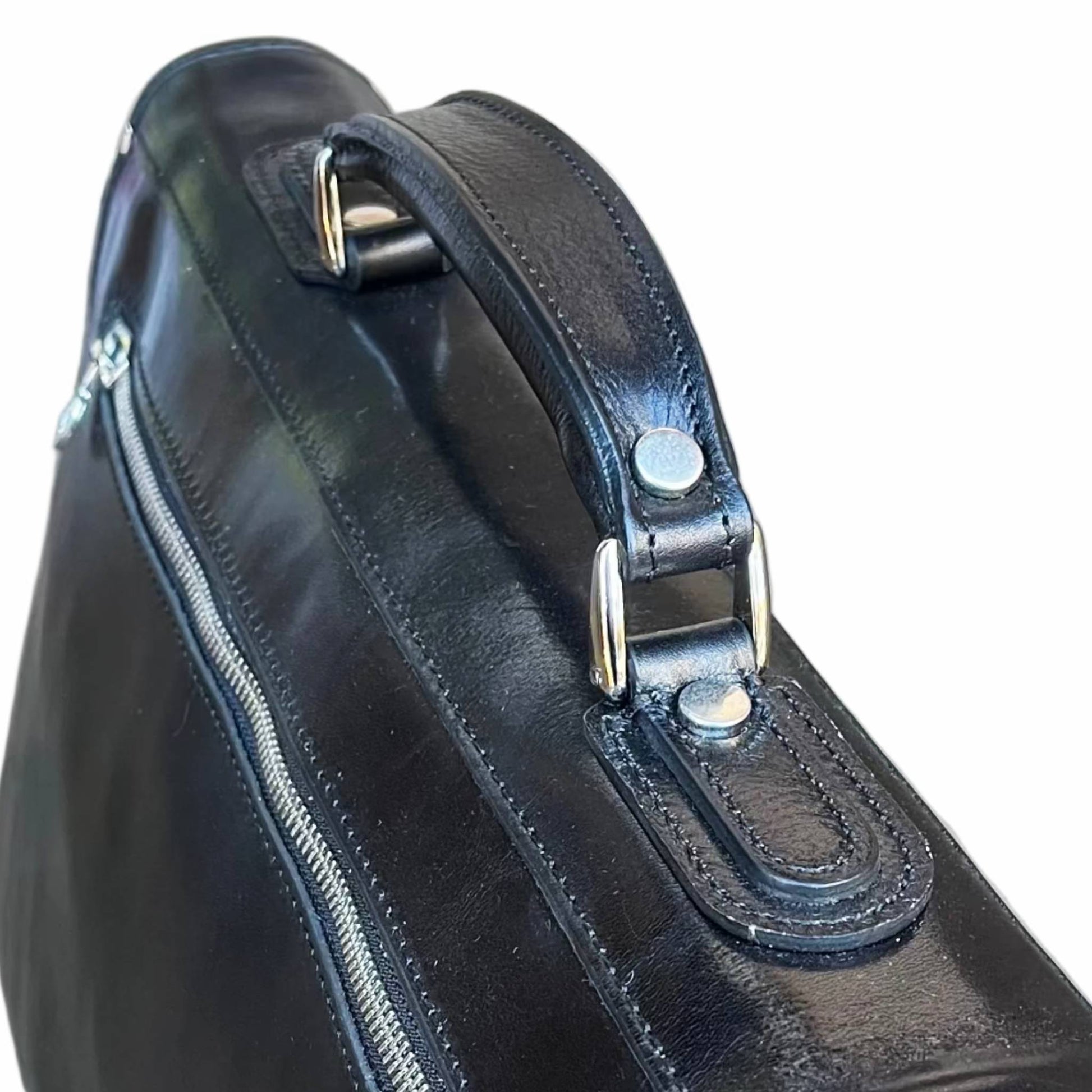maniglia Cartella da lavoro in pelle con chiusura a girello Borsa professionale Made in Italy Cuoieria Italiana