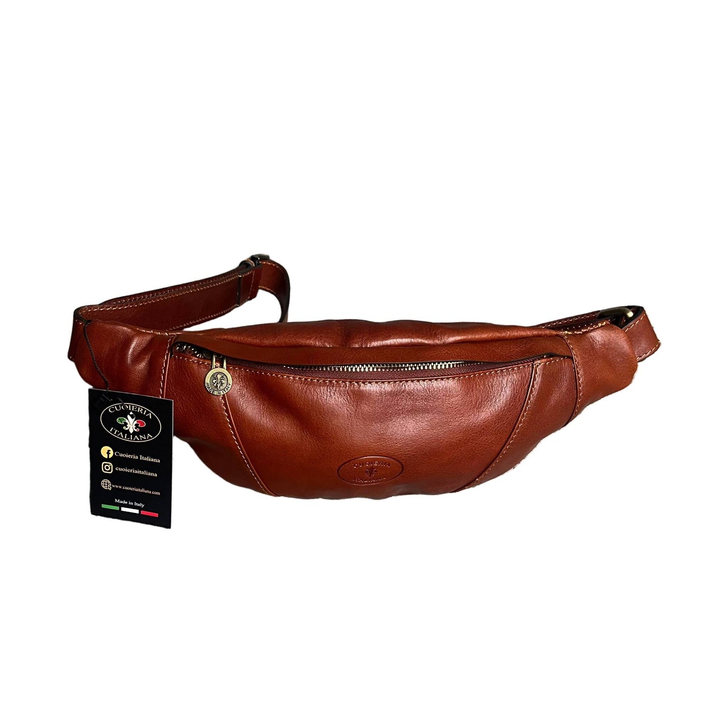 mars marsupio in pelle tinta cuoio naturale accessorio artigianale unisex in cuoio made in italy cuoieria italiana