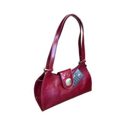 mercury borsa bordeaux a spalla in pelle da donna artigianale made in italy cuoieria italiana