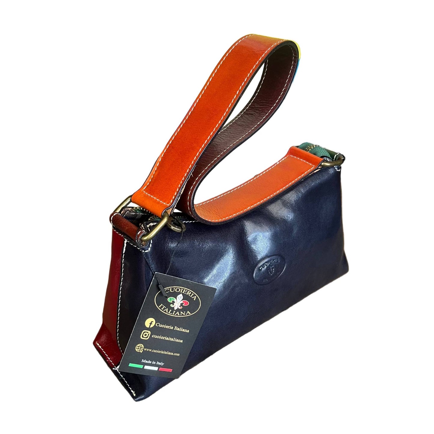 minerva borsa da donna borsa a spalla in pelle multicolor fatta a mano in cuoio made in italy cuoieria italiana