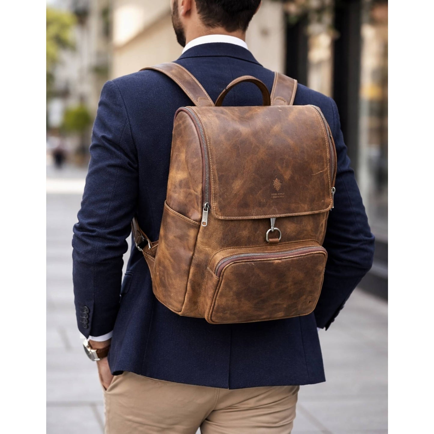 modello nomade eterno zaino porta pc in pelle vintage cuoio invecchiato artigianale made in italy cuoieria italiana