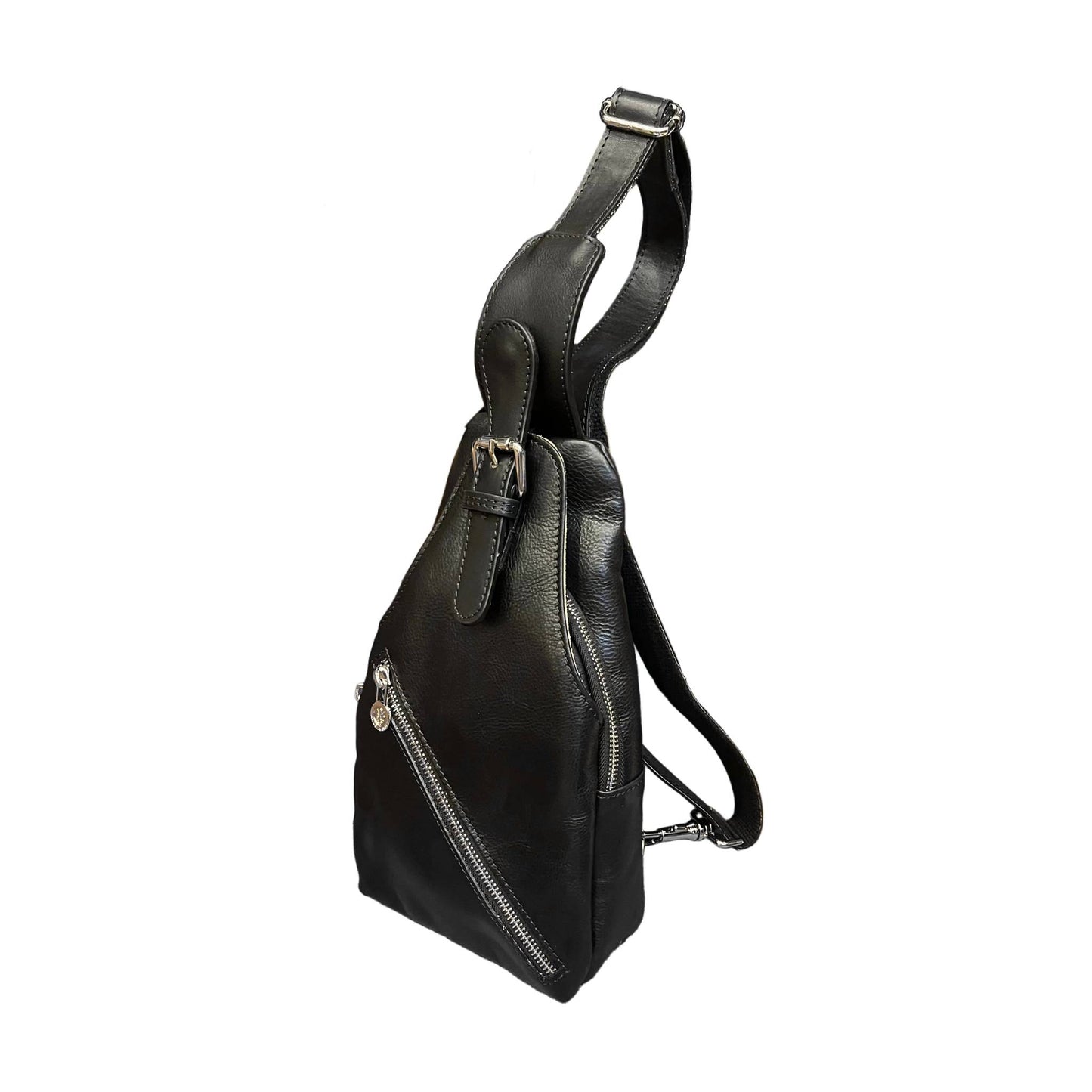 monospalla fast in pelle nero accessorio borsa spallone unisex made in italy cuoieria italiana