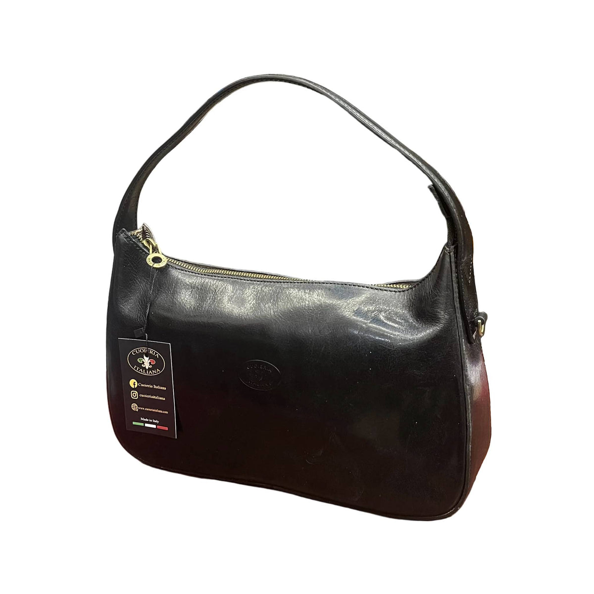 nebula borsa in pelle nera a tracolla da donna borsa fatta a mano in cuoio made in italy cuoieria italiana®