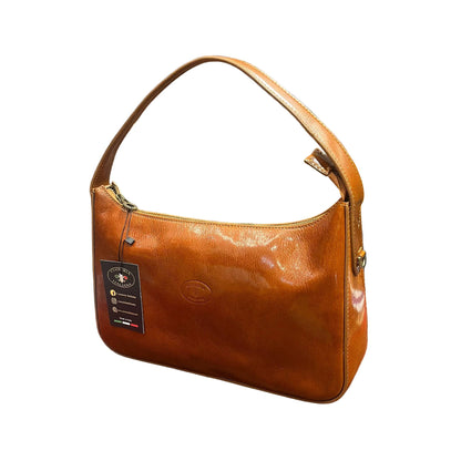 nebula borsa in pelle tinta cuoio naturale a tracolla da donna borsa fatta a mano in cuoio made in italy cuoieria italiana®