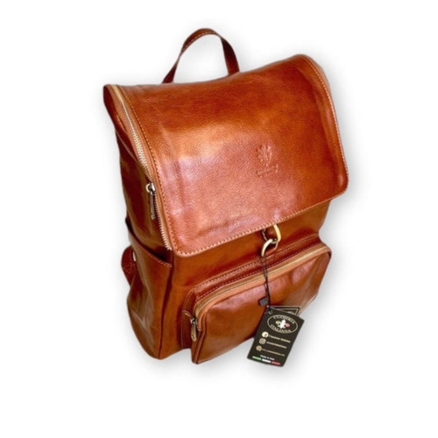 nomade eterno zaino porta pc in pelle cuoio naturale artigianale made in italy cuoieria italiana
