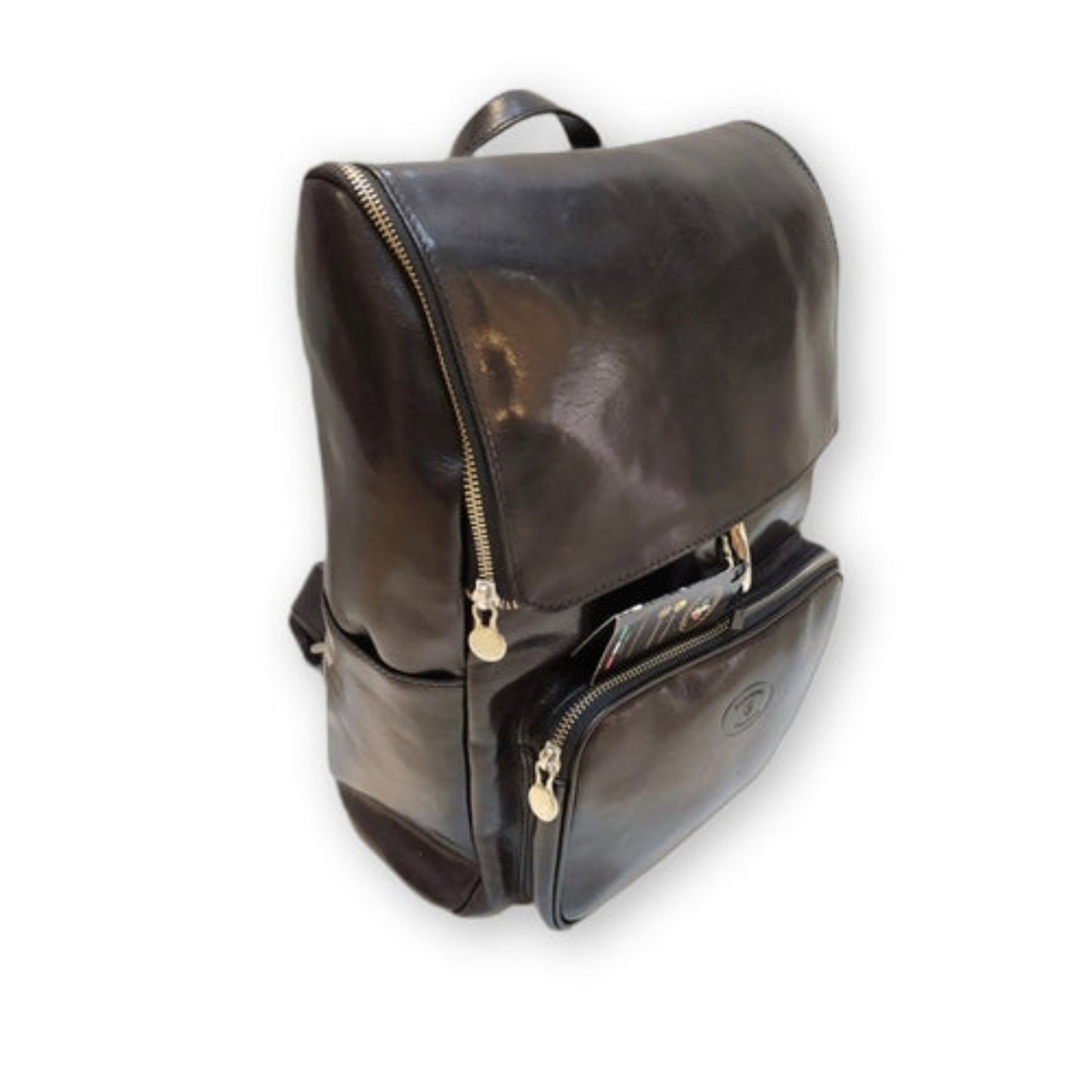 nomade eterno zaino porta pc in pelle nero artigianale made in italy cuoieria italiana