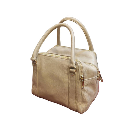 pegaso borsa bauletto a tracolla in pelle beige da donna artigianale made in italy cuoieria italiana