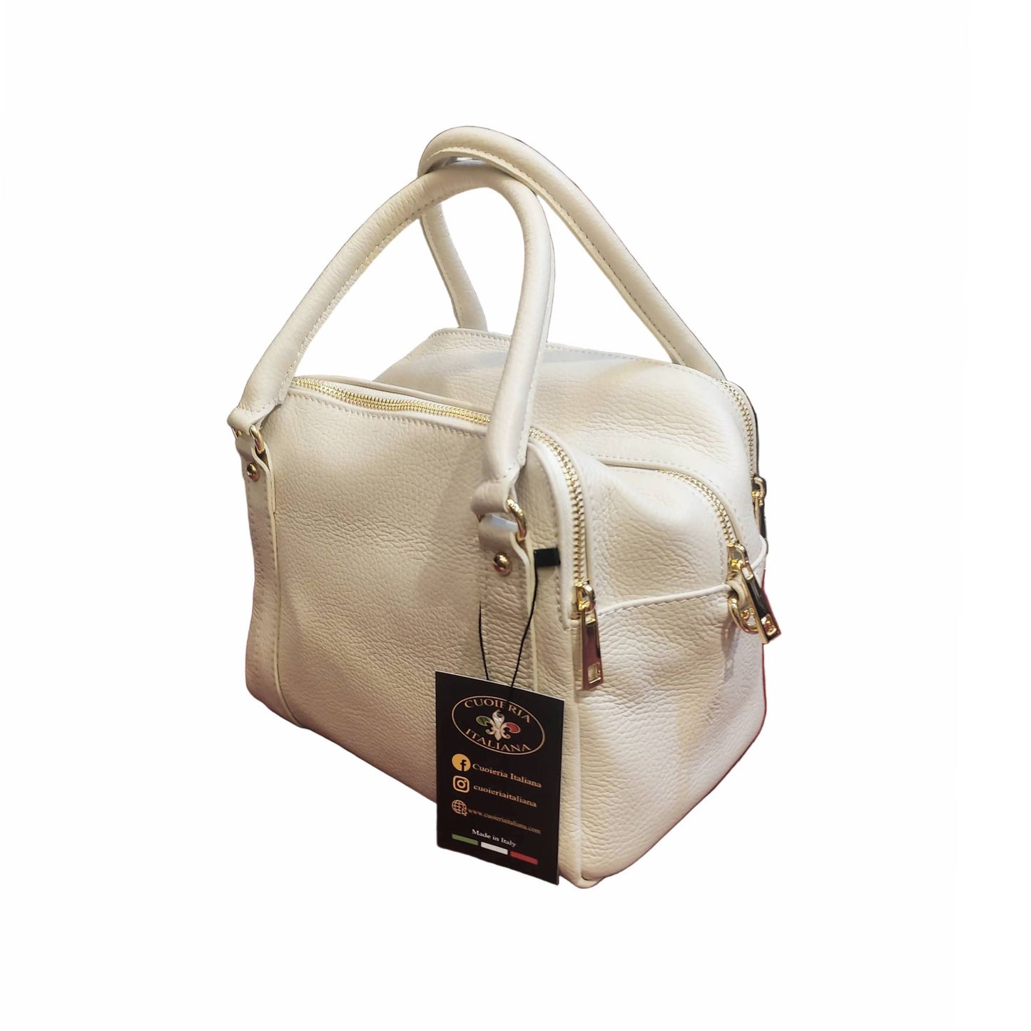 pegaso borsa bauletto a tracolla in pelle bianco da donna artigianale made in italy cuoieria italiana
