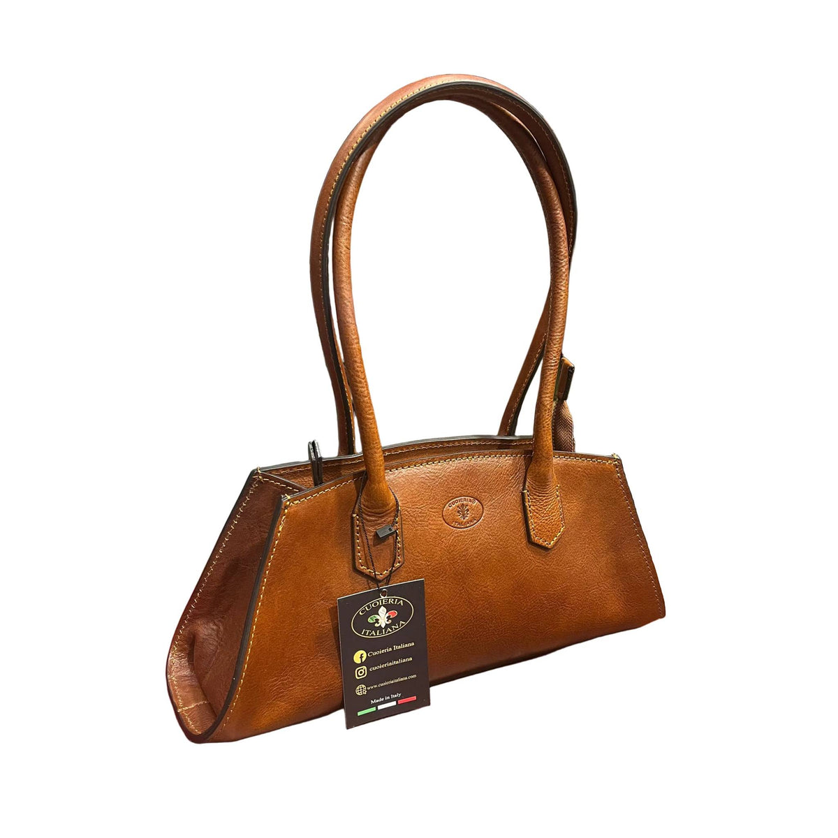 persefone borsa in pelle marrone mogano da donna borsa fatta a mano in cuoio made in italy cuoieria italiana®